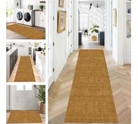 ZUZEKU Abstract Runner Hallway Kitchen Washable Non-Slip Corridor Rug Mats 110 x 300 cm Long Brown Kitchen Rug Hallway Rug Runner Bedroom Dining Room Polyester Carpet Runner Sold by the Metre