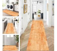 ZUZEKU Abstract Runner Hallway Kitchen Washable Non-Slip Corridor Rug Mats 40 x 100 cm Long Orange Kitchen Rug Hallway Rug Runner Bedroom Dining Room Polyester Carpet Runner Sold by the Metre