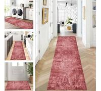 ZUZEKU Abstract Runner Hallway Kitchen Washable Non-Slip Corridor Rug Mats 70 x 300 cm Long Red Kitchen Rug Hallway Rug Runner Bedroom Dining Room Polyester Carpet Runner Sold by the Metre Adjustable