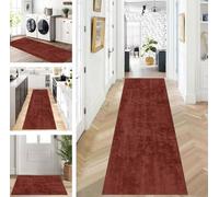 ZUZEKU Abstract Runner Hallway Kitchen Washable Non-Slip Corridor Rug Mats 70 x 400 cm Red Long Kitchen Rug Hallway Rug Runner Bedroom Dining Room Polyester Carpet Runner Sold by the Metre Adjustable