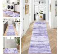 ZUZEKU Abstract Runner Hallway Kitchen Washable Non-Slip Corridor Rug Mats 80 x 150 cm Long Purple Kitchen Rug Hallway Rug Runner Bedroom Dining Room Polyester Carpet Runner Sold by the Metre