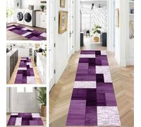 ZUZEKU Abstract Runner Hallway Kitchen Washable Non-Slip Corridor Rug Mats 80 x 160 cm Purple Long Kitchen Rug Hallway Rug Runner Bedroom Dining Room Polyester Carpet Runner Sold by the Metre