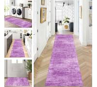 ZUZEKU Abstract Runner Hallway Kitchen Washable Non-Slip Corridor Rug Mats 80 x 240 cm Long Purple Kitchen Rug Hallway Rug Runner Bedroom Dining Room Polyester Carpet Runner Sold by the Metre