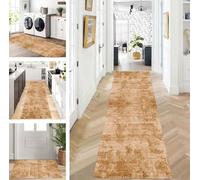 ZUZEKU Abstract Runner Hallway Kitchen Washable Non-Slip Corridor Rug Mats 90 x 350 cm Long Brown Kitchen Rug Hallway Rug Runner Bedroom Dining Room Polyester Carpet Runner Sold by the Metre