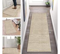 ZUZEKU Kitchen Runner Washable Non-Slip Beige 80 x 250 cm Hallway Runner Corridor Carpet Runner Kitchen Rug Bedroom Dining Room Polyester Sold by the Metre Adjustable