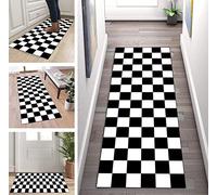 ZUZEKU Rug Hallway Sold by the Metre Black White 100 x 150 cm Hallway Runner Corridor Carpet Runner Kitchen Rug Bedroom Dining Room Polyester Sold by the Metre Adjustable