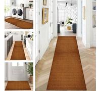 ZUZEKU Rug Runner Long Hallway Kitchen Non-Slip Washable Rug Mats Modern Design Brown 50 x 200 cm Kitchen Rug Sold by the Metre Dining Room Bedroom Living Room Dirt Trapper Mat
