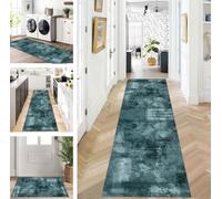 ZUZEKU Rug Runner Long Hallway Kitchen Non-Slip Washable Rug Mats Modern Design Kitchen Runner Green 80 x 130 cm Kitchen Rug Sold by the Metre Dining Room Bedroom Living Room Dirt Trapper Mat