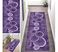 ZUZEKU Rug Runner Long Hallway Kitchen Non-Slip Washable Rug Mats Modern Design Kitchen Runner Purple 50 x 140 cm Kitchen Rug Sold by the Metre Dining Room Bedroom Living Room Dirt Trapper Mat