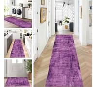 ZUZEKU Rug Runner Long Purple Hallway Kitchen Non-Slip Washable Rug Mats Modern Design Kitchen Runner 120 x 300 cm Kitchen Rug Sold by the Metre Dining Room Bedroom Living Room Dirt Trapper Mat