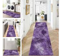 ZUZEKU Runner Hallway Kitchen Washable Non-Slip 100 x 180 cm Long Purple Kitchen Rug Hallway Rug for Corridor Living Room Bedroom Sold by the Metre Adjustable