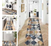 ZUZEKU Runner Hallway Kitchen Washable Non-Slip 100 x 450 cm Long Colourful Kitchen Rug Hallway Rug for Corridor Living Room Bedroom Sold by the Metre Adjustable