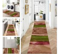 ZUZEKU Runner Hallway Kitchen Washable Non-Slip 120 x 1000 cm Long Brown Green Pink Kitchen Rug Hallway Rug for Corridor Living Room Bedroom Sold by the Metre Adjustable