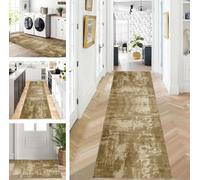 ZUZEKU Runner Hallway Kitchen Washable Non-Slip 120 x 300 cm Long Brown Beige Kitchen Rug Hallway Rug for Corridor Living Room Bedroom Sold by the Metre Adjustable