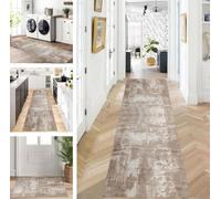 ZUZEKU Runner Hallway Kitchen Washable Non-Slip 120 x 300 cm Long Grey Brown Beige Kitchen Rug Hallway Rug for Corridor Living Room Bedroom Sold by the Metre Adjustable