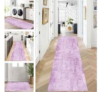 ZUZEKU Runner Hallway Kitchen Washable Non-Slip 120 x 550 cm Long Purple Kitchen Rug Hallway Rug for Corridor Living Room Bedroom Sold by the Metre Adjustable