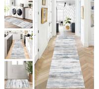 ZUZEKU Runner Hallway Kitchen Washable Non-Slip 120 x 600 cm Long Grey Blue Kitchen Rug Hallway Rug for Corridor Living Room Bedroom Sold by the Metre Adjustable