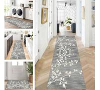 ZUZEKU Runner Hallway Kitchen Washable Non-Slip 70 x 240 cm Long Grey Kitchen Rug Hallway Rug for Corridor Living Room Bedroom Sold by the Metre Adjustable