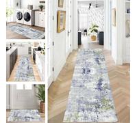 ZUZEKU Runner Hallway Kitchen Washable Non-Slip 80 x 130 cm Long Grey Blue Green Kitchen Rug Hallway Rug for Corridor Living Room Bedroom Sold by the Metre Adjustable
