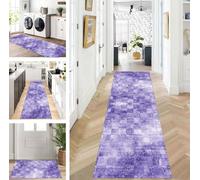 ZUZEKU Runner Hallway Kitchen Washable Non-Slip 80 x 300 cm Long Purple Kitchen Rug Hallway Rug for Corridor Living Room Bedroom Sold by the Metre Adjustable