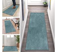 ZUZEKU Runner Non-Slip Sold by the Metre Green Runner 40 x 125 cm Hallway Runner Corridor Carpet Runner Kitchen Rug Bedroom Dining Room Polyester Sold by the Metre Adjustable