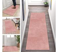 ZUZEKU Runner Non-Slip Sold by the Metre Pink Red 40 x 120 cm Hallway Runner Corridor Carpet Runner Kitchen Rug Bedroom Dining Room Polyester Sold by the Metre Adjustable
