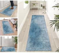 ZUZEKU Runner Rug, Long, Hallway, Kitchen Rug, Light Blue, Corridor, Non-Slip, Modern Carpet Mats, Kitchen, Bedroom, Dining Room, Polyester, Sold by the Metre, Adjustable