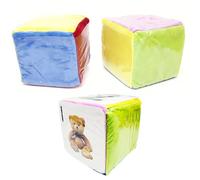 Zuzer foam cubes with pockets, set of 3 10 cm cubes with card pockets for teaching and games for nursery, school