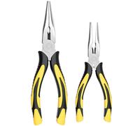 ZUZUAN Premium Vise-Grip Long Needle Nose Pliers- 8” & 6’’, Paper Clamp Precision, High Carbon Steel, Soft Grip with Wire Cutter, Long Nose Cutting Pliers for Home, Fishing, Jewelry, Crafts,2pcs