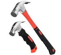 ZUZUAN Upgrades 16oz & 8oz Claw Hammer Set with Magnetic Nail Holder, Non-Slip Grip, Dual Nail Grooves Ergonomic Handle for Precision & Safety
