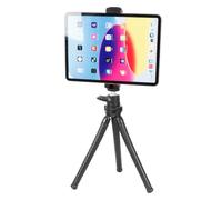 ZUZUXI Mini Flexible Tripod Stand for iPad/iPhone 4.7-13" Tablets, Portable Desktop Phone Holder with 360° Ball Head for Watching Videos, Live Streams, Compatible with iPad Pro 12.9/Air/Mini