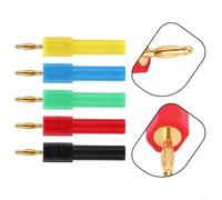 ZUZZEE 5pcs J.20011 Banana Adapters, 2mm Male to 4mm Female Brass Connectors for Electronics Testing, 36A 60V, 5 Colors(Red)