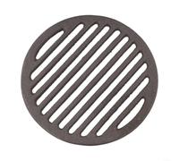 ZUZZEE Black Cast Iron Grill Plate, Round BBQ Grid for Even Meat Roasting, Robust Barbecue Cooking Grates(17CM)