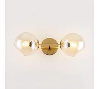 ZVALIEVYE 2-Light Wall Sconce Globe Glass Wall Sconces Lighting Fixture Vanity Lamp,D Finish Wall Mount Lights Indoor Wall Lamps for Living Room Bedroom Mirror E27 Socket