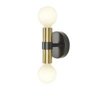 ZVALIEVYE 2-Lights Wall Sconce Lighting Industrial Vanity Wall Light Modern Wall Mount Lamp Metal Hardwired Sconces E27 Wall Lights for Living Room Bedroom Bedside Hallway Cbar/Black+D