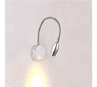 ZVALIEVYE 360° Flexible Led Wall Light, Minimalist Metal Wall Sconce Lamp, Modern Reading Bedside Lamps Night Lights for Study Bedroom Lounge Indoor Lighting Fixture [Energy Class A+]/Sier3000K