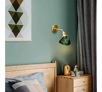 ZVALIEVYE Adjustable Rotating Iron Wall Light, Modern E27 Led Green Glass Wall Sconces, Creative Rotating Bathroom Mirror Front Light, Indoor Wall Mount Lamp Light Fixture/White Light