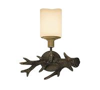 ZVALIEVYE American Country Wall Lamp Retro Personality Bedside Resin Antler Wall Light Modern Creative Bedroom Living Room Aisle Glass Decorative Lights,Wall-Mounted Garden Lamps for Living Room and B