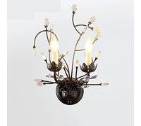 ZVALIEVYE American Style Crystal Wall Lamp Nordic Modern Minimalist Creative Led Wall Light Personality Livingroom Tv Background Wall Warm Bedroom Bedside Lamp E14 Lamp