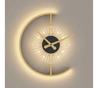 ZVALIEVYE Bedroom Bedside Clock Wall Lamp, Multifunctional Living Room Background Wall Light Modeling, Led Hallway Wall Sconces Light, Modern Clock Light for Bathroom, Makeup Vanity/Trichromatic Light