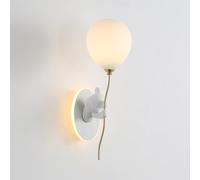 ZVALIEVYE Cartoon Balloon Wall Lamp Resin Bear Wall Sconce Children's Room Wall Mount Light with White Glass Shade Cute Hardwired Sconces Wall Lighting for Kids Bedroom Nursery/White