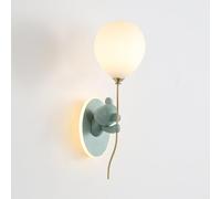 ZVALIEVYE Cartoon Balloon Wall Lamp Resin Bear Wall Sconce Children's Room Wall Mount Light with White Glass Shade Cute Hardwired Sconces Wall Lighting for Kids Bedroom Nursery/Green