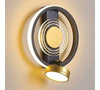 ZVALIEVYE Dimmable Led Wall Light, Modern Adjustable Lamp Head Reading Wrought Iron Wall Lamp, Creative Bedside Wall Lamp Fixture, Rustic Wall Lamps for Living Room/Round