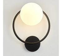 ZVALIEVYE E27Wall Sconces Post-Modern Simple Interior Wall Lamp Glass Bedroom Light Round Corridor Stair Nordic Led Wall Lights Fixture Blackd/K 2