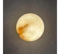 ZVALIEVYE Globe Marble Wall Sconce Modern Wall Lamp Natural Alabaster Wall Light Mid Century Sconces Wall Lighting G9 Vanity Wall Lights for Bedroom Living Room Hallway Hardwired Lamps/Dia15Cm