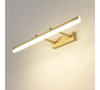 ZVALIEVYE Gold Bathroom Mirror Light Led, Brass Bath Mirror Lamp Waterproof Bath Light Wall Lights, 4000K Cabinet Light Adjustable Angle Makeup Light for Dressing Table Lighting,58Cm12W