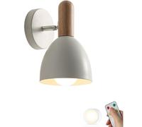 ZVALIEVYE Indoor Modern Farmhouse Industrial Battery Operated Wall Sconce Remote Dimmable Led Cordless Wall Light Fixture Rechargeable Wireless Wall Lamp for Bedside Kids Bedroom Living Room/White