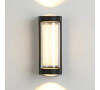 ZVALIEVYE Ip65 Waterproof Led Wall Light Outdoor Wall Sconce up Down Wall Lamp Exterior Wall Sconces Modern Wall Mount Lighting Fixtures for Porch Patio Garage Garden Entryway/Black3000K/9.5Cm