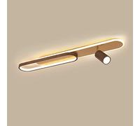 ZVALIEVYE Led Adjustable Ceiling Spotlight Semi Flush Mount Ceiling Lighting Indoor, Modern Chandelier Ceiling Lights Directional Spotlights for Bedroom Living Room Office Gallery/Wood/60Cm