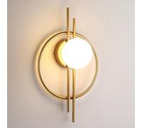 ZVALIEVYE Led Globe Wall Light Modern Wall Sconce Geometric Wall Mounted Lamp 5W 3 Color Mode Sconces Wall Lighting for Living Room Bedroom Bedside Hallway Indoor Wall Washer/D